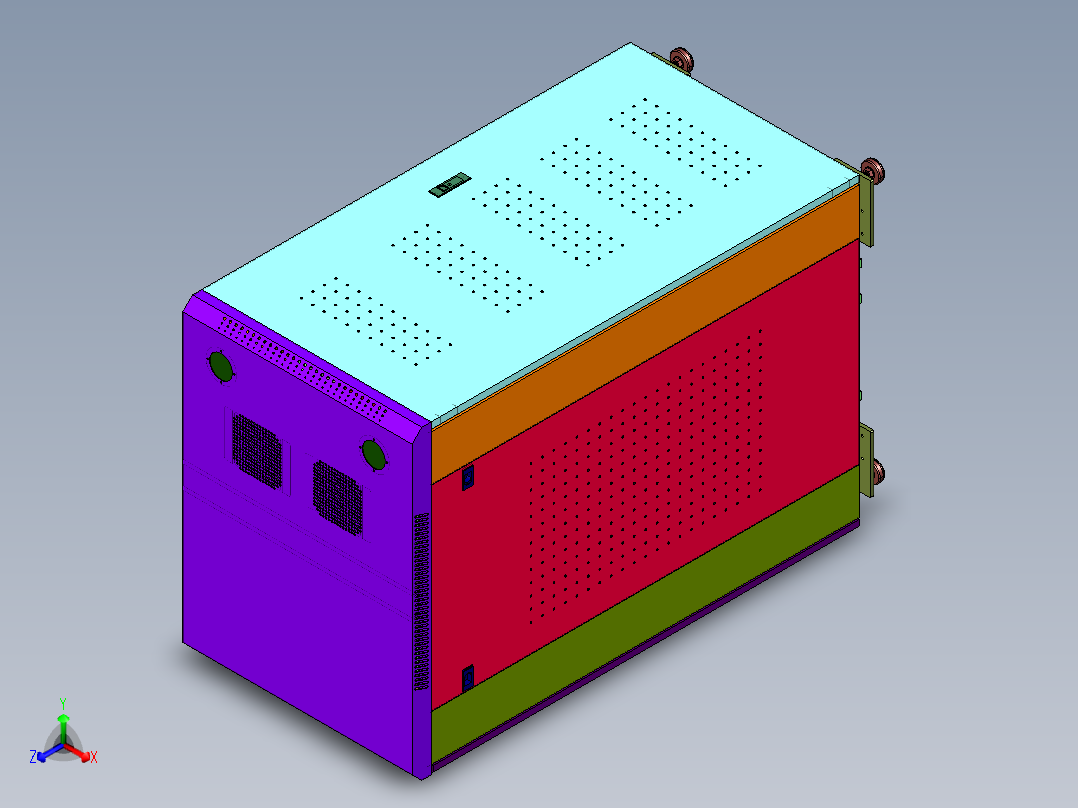 电脑4U服务器工控工厂工作站正等轴测图