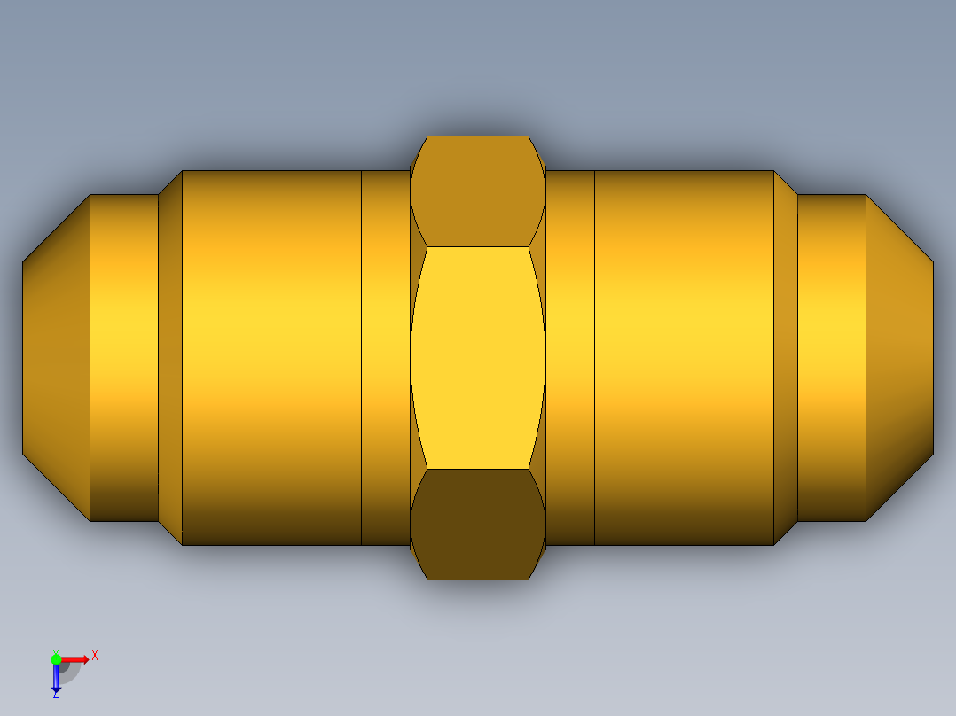 扩口式工业通用硬管接头Union 42F-6俯视图