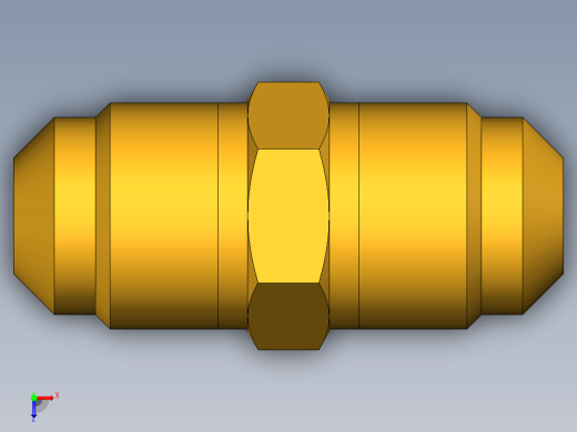 扩口式工业通用硬管接头Union 42F-6俯视缩略图