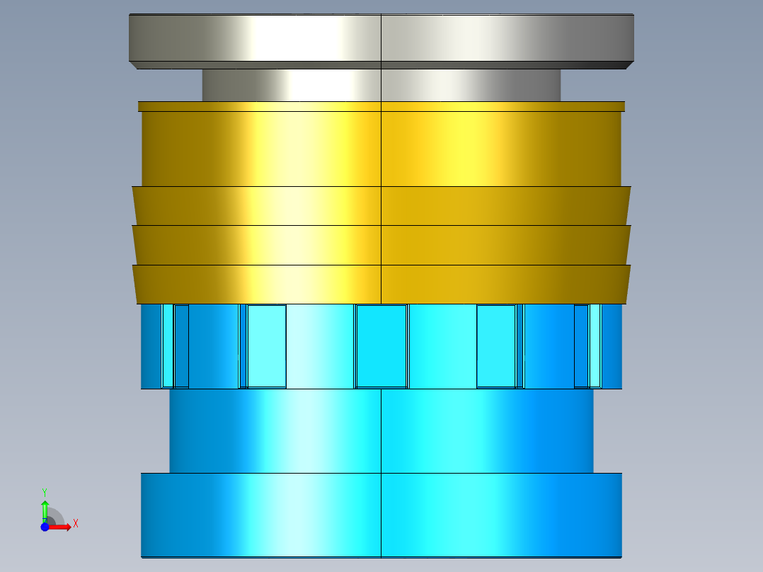 管件接头、螺纹接头、三通(85)前视图