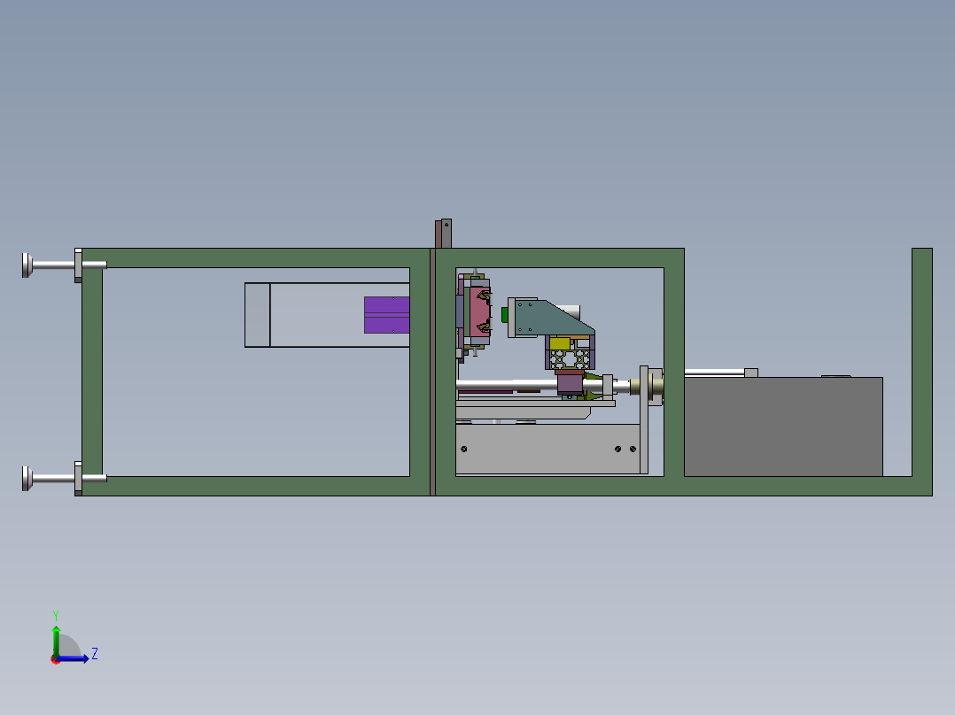 罩前条打孔裁断一体机（sw18可编辑+工程图）左视图