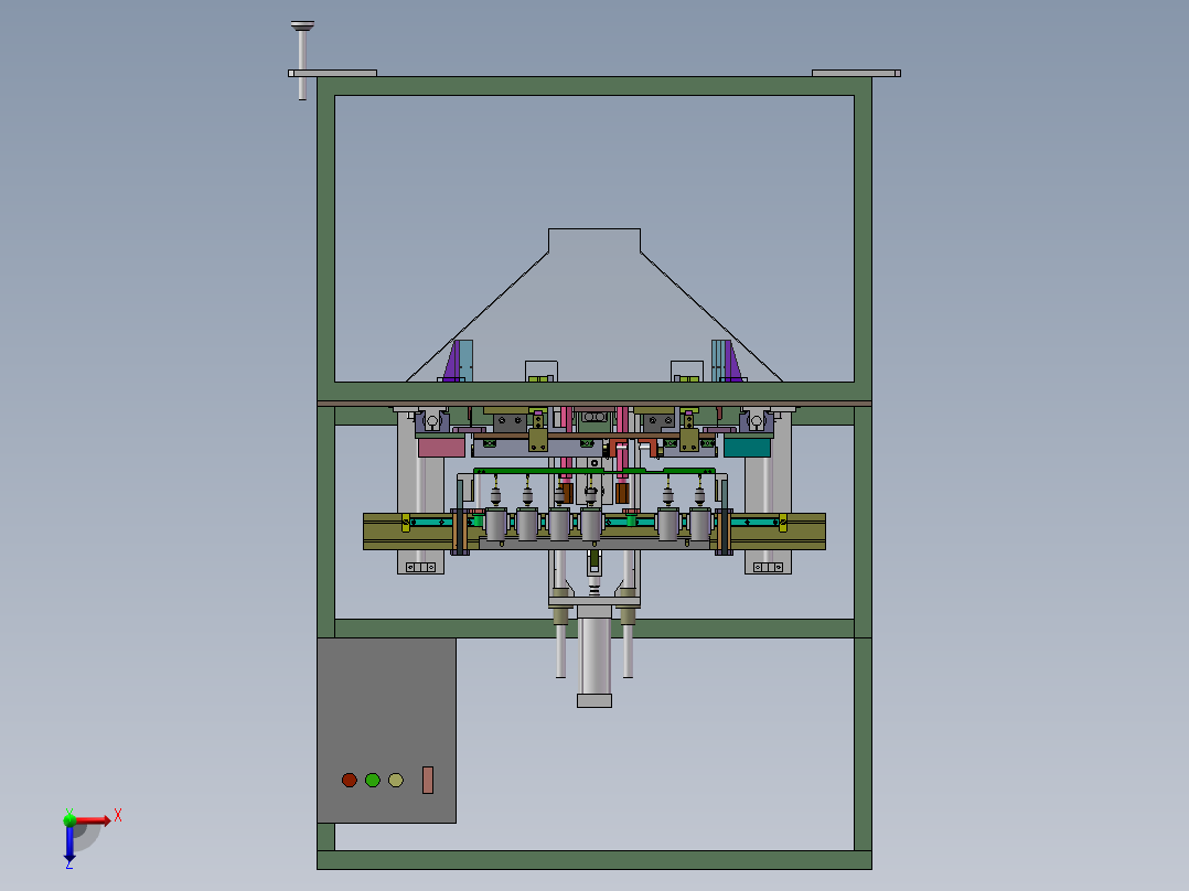 罩前条打孔裁断一体机（sw18可编辑+工程图）俯视图