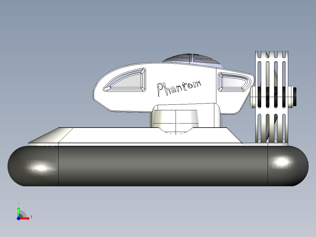 气垫船三维建模图纸前视图