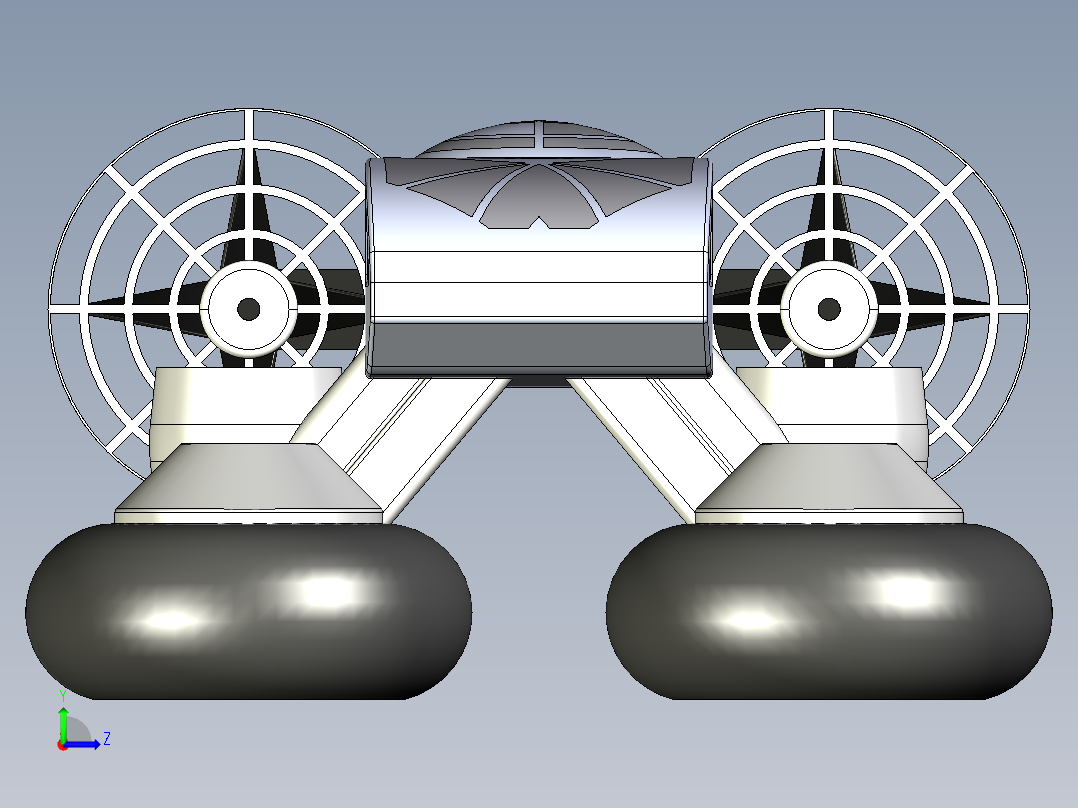 气垫船三维建模图纸左视图