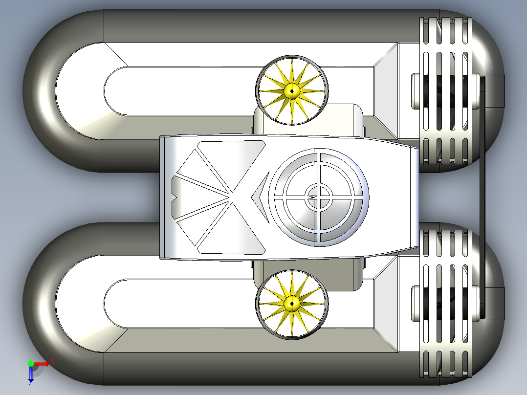 气垫船三维建模图纸俯视图