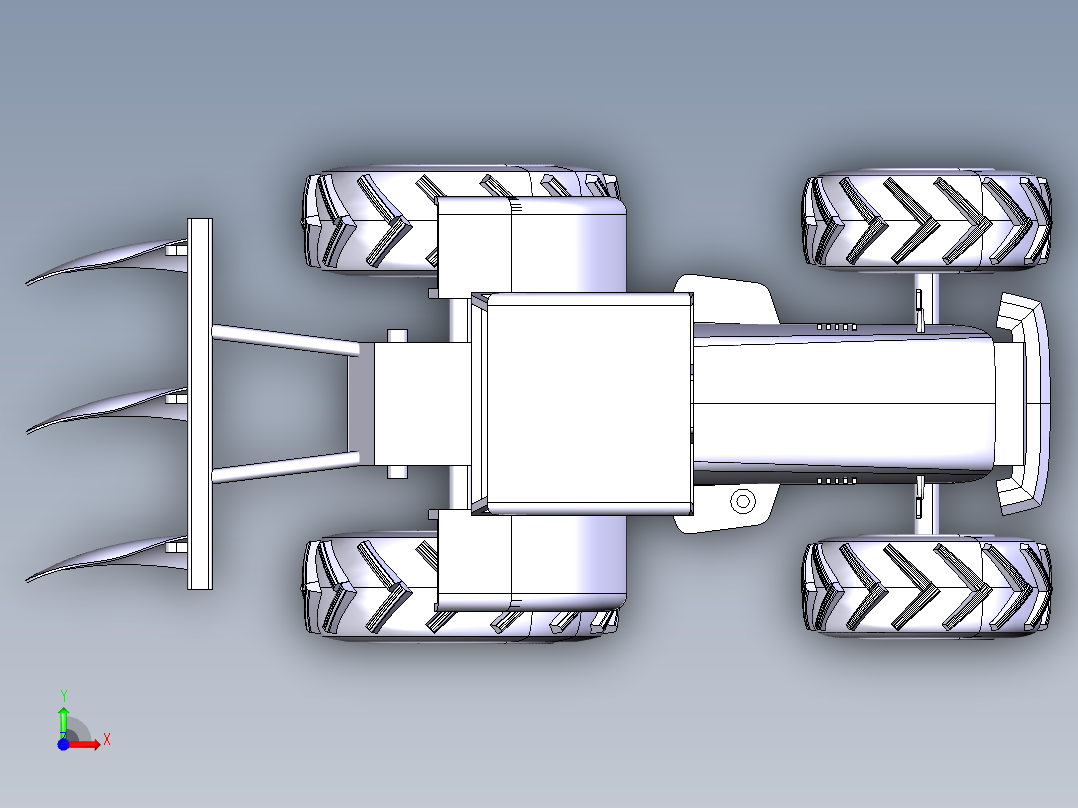 B3003652-农业拖拉机带犁前视图
