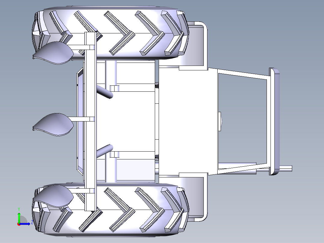 B3003652-农业拖拉机带犁左视图