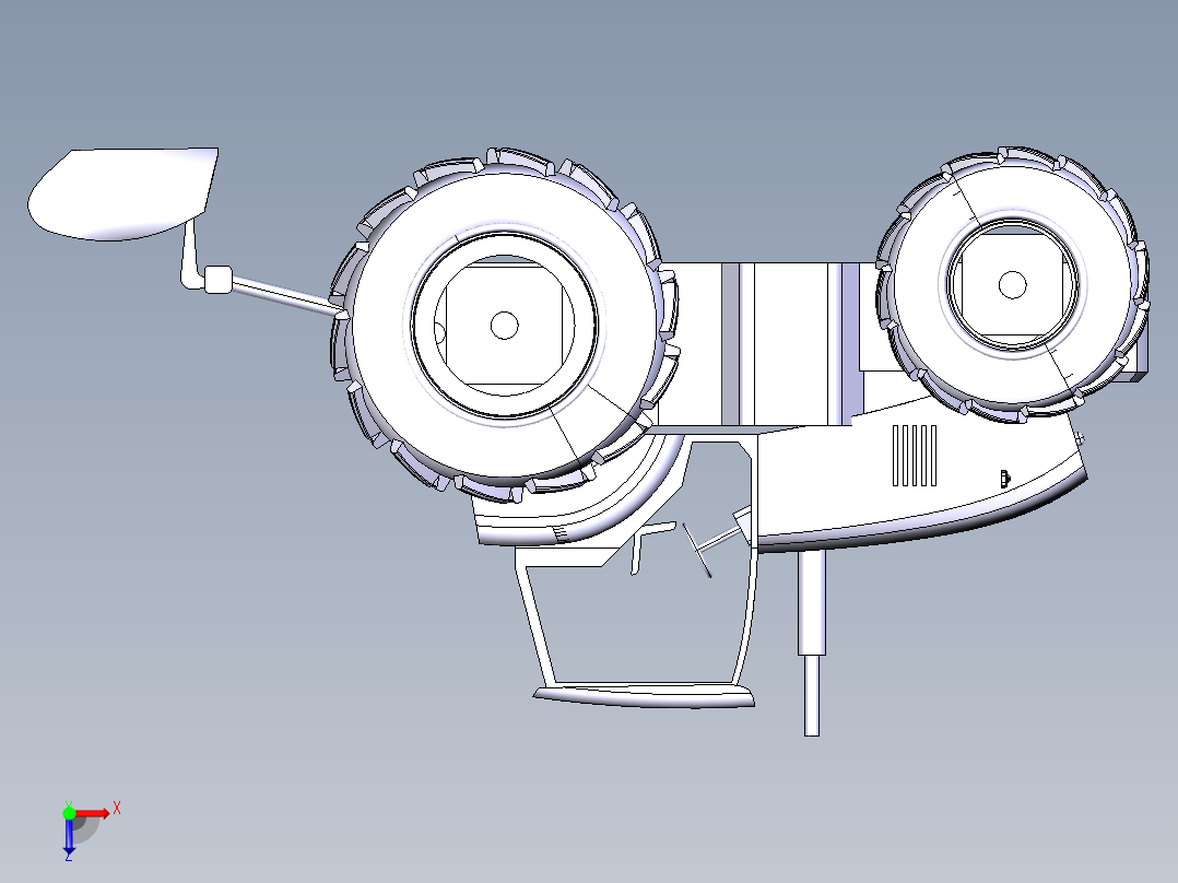 B3003652-农业拖拉机带犁俯视图