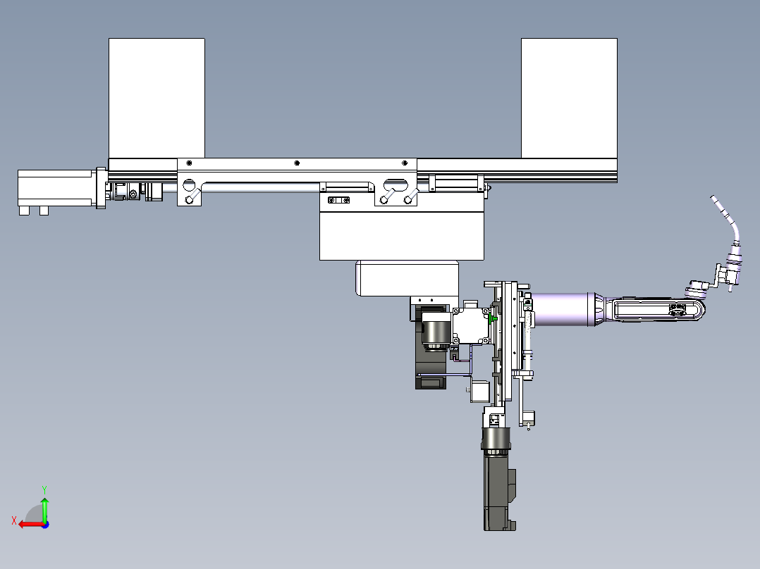 多轴自动化焊接机构后视图