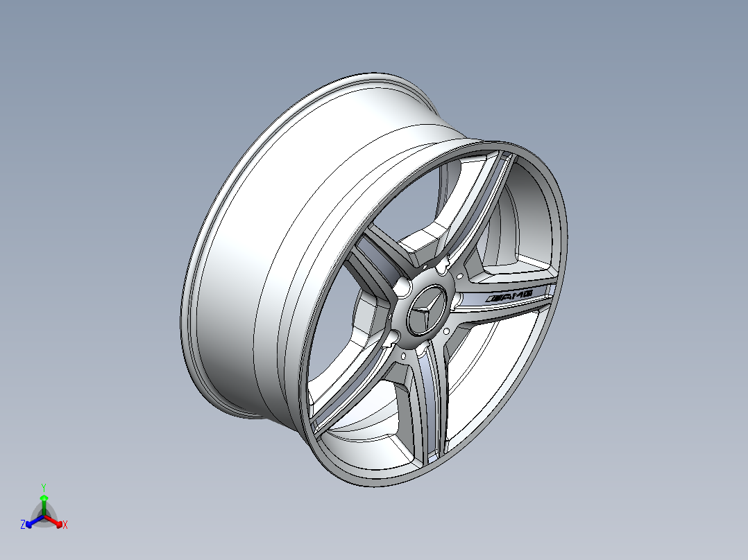 轮毂、轮胎(123)正等轴测图