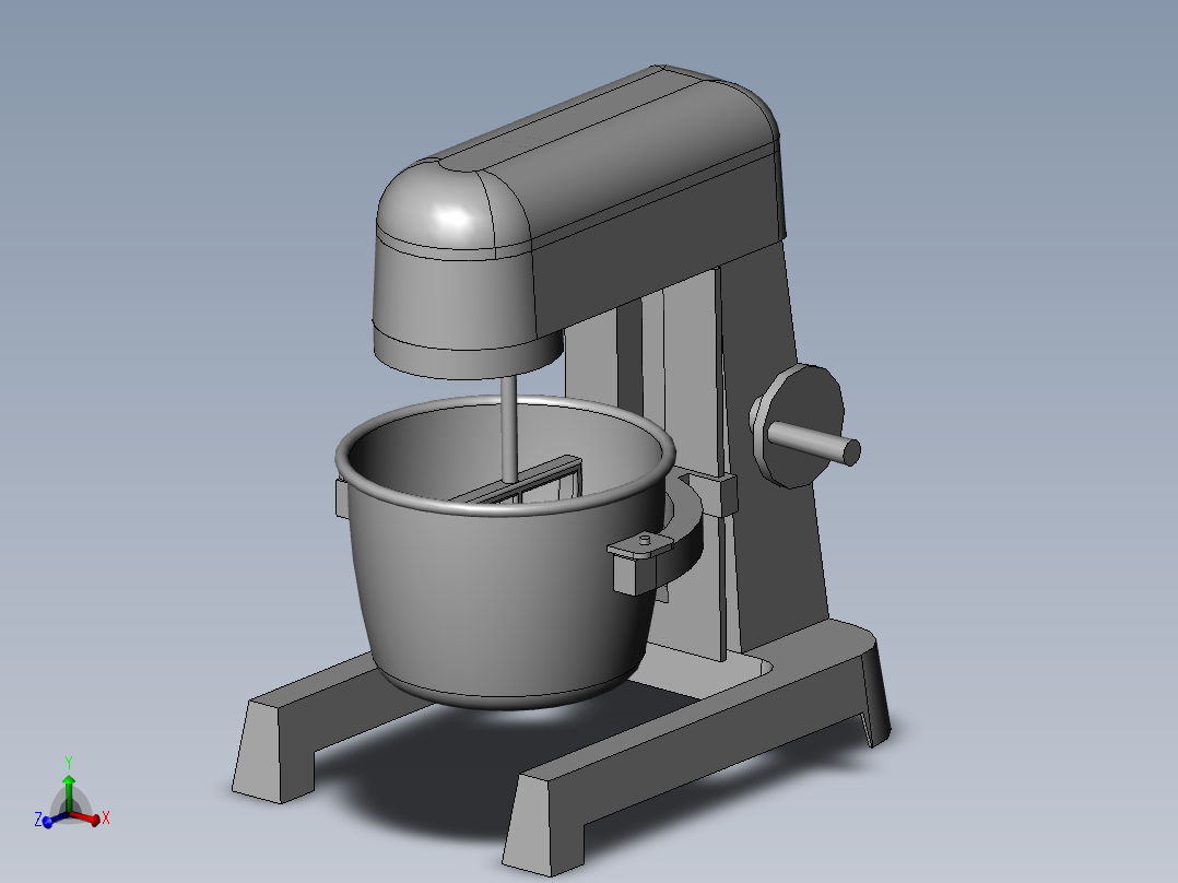 立式打蛋机设计（CAD+二维图+SW三维+说明书）