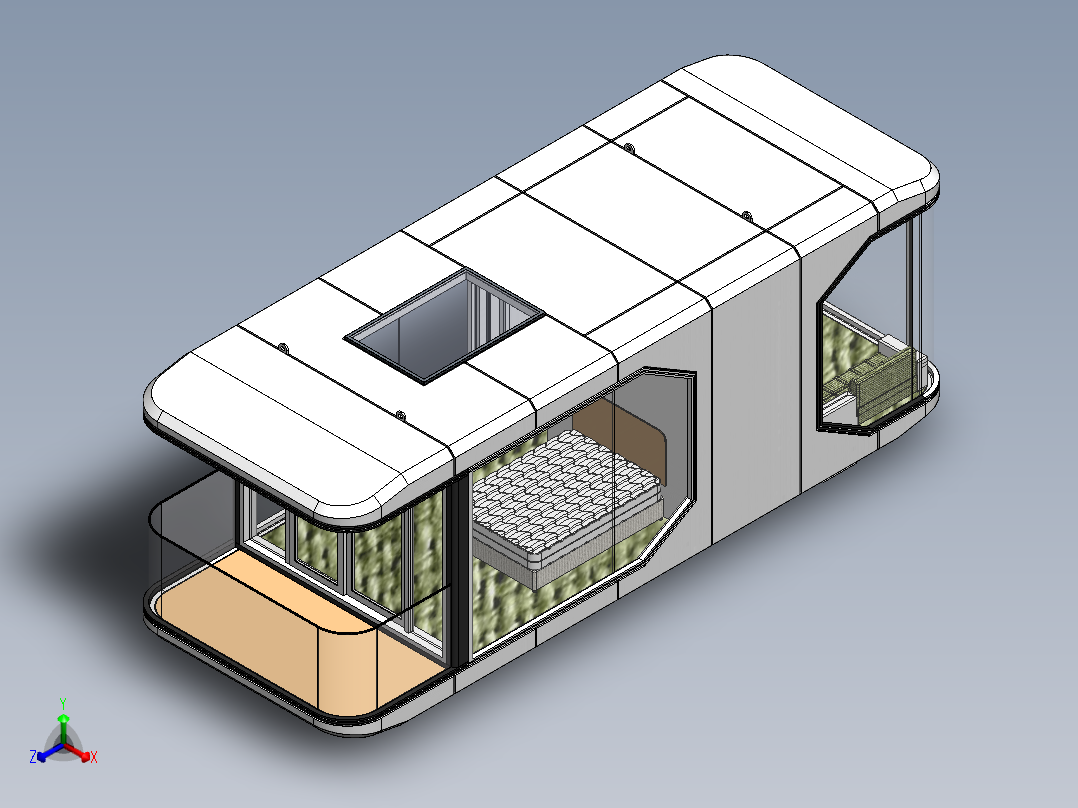 9米民宿太空舱正等轴测图