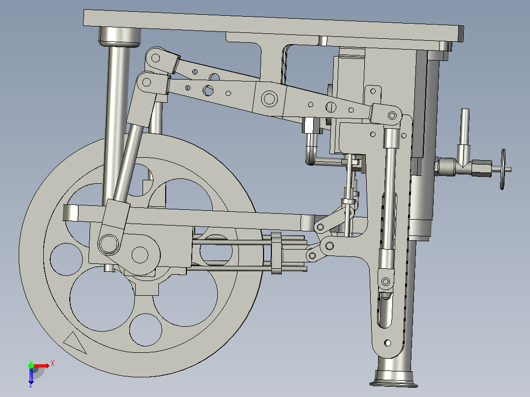 蒸汽机beam-steam-engine-4832-模型格式为 stp俯视图