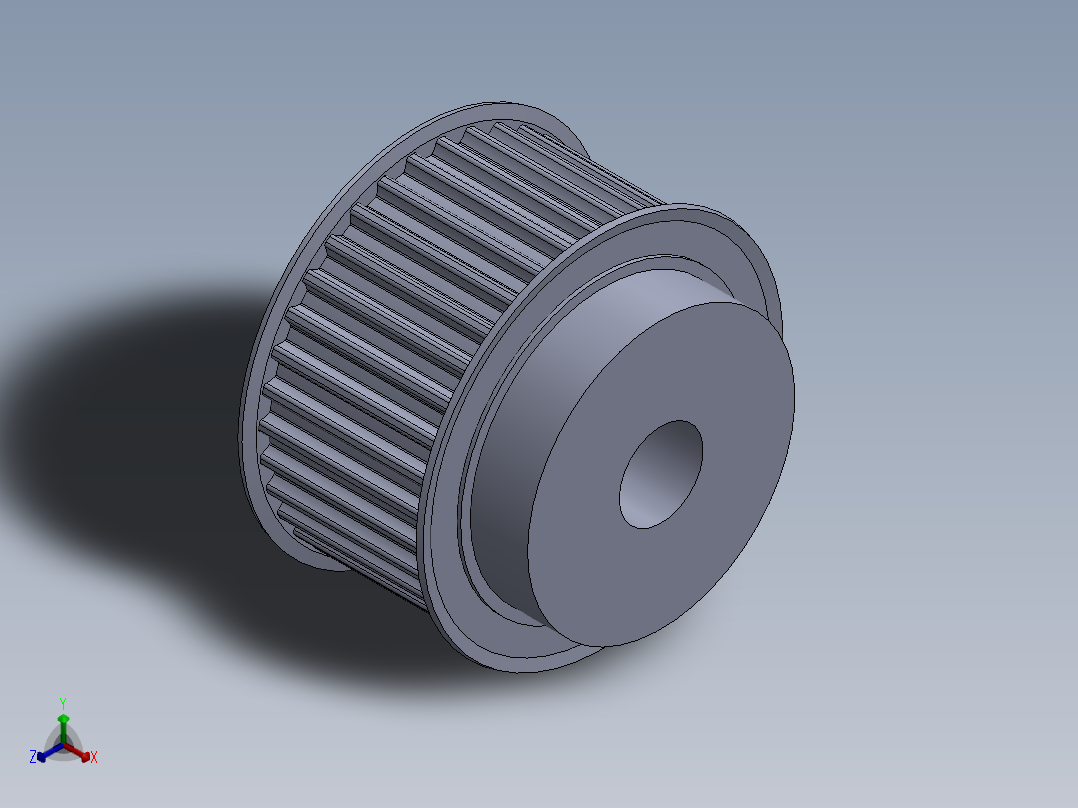 同步轮（有轮毂）35T正等轴测图