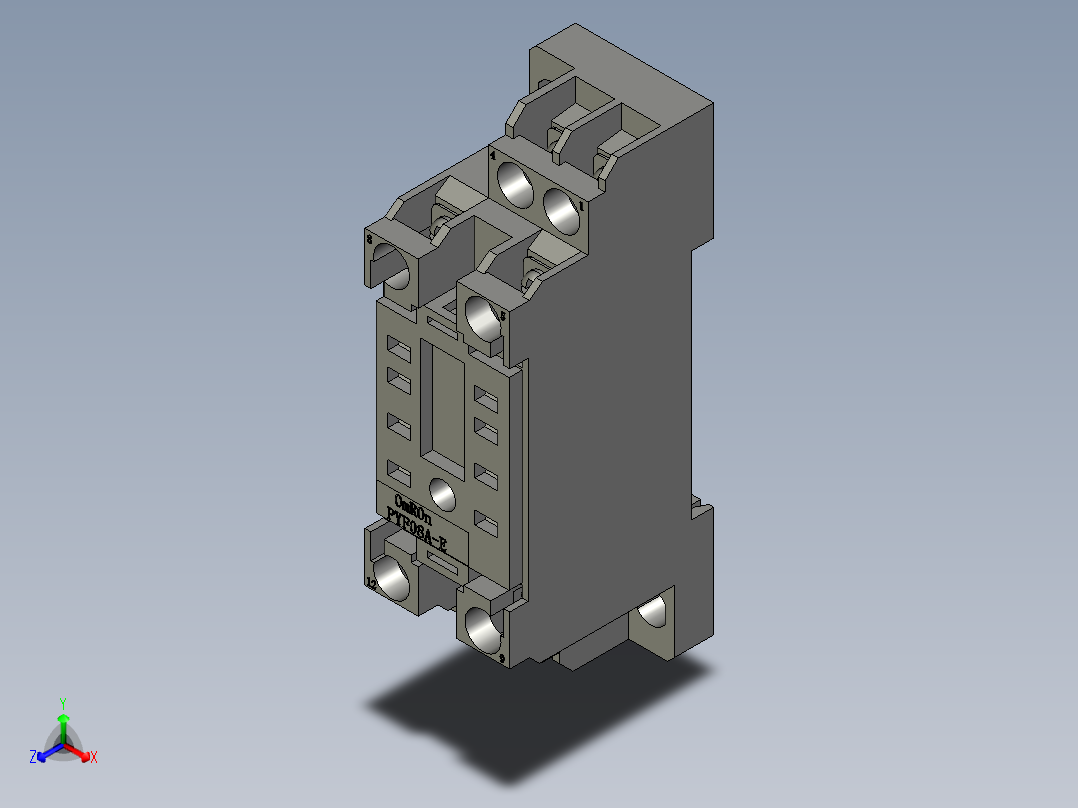 欧姆龙继电器座PYF08A-E正等轴测图