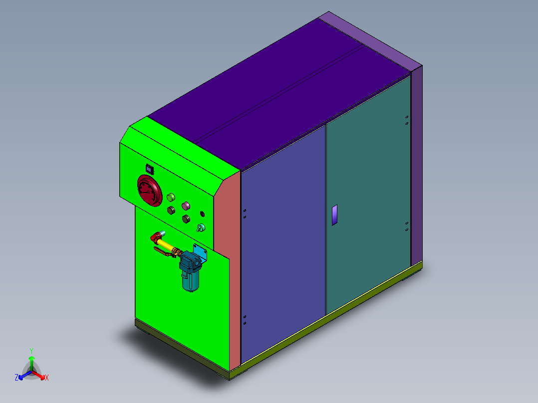 环保型真空机组装置正等轴测图