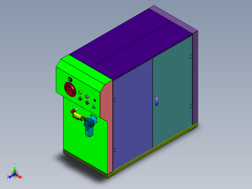 环保型真空机组装置正等轴测缩略图