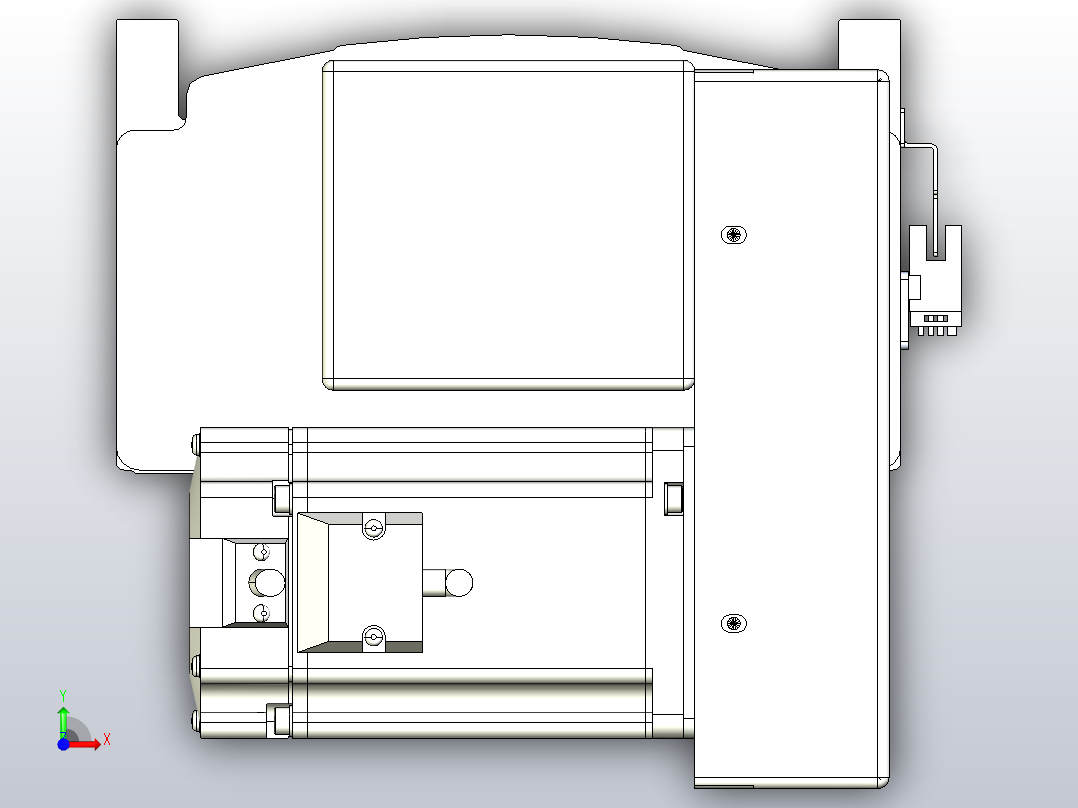 皮带直线轴半封闭可选导轨TPA-HNB-202D-140-L400-RP-C-P75-N3前视图