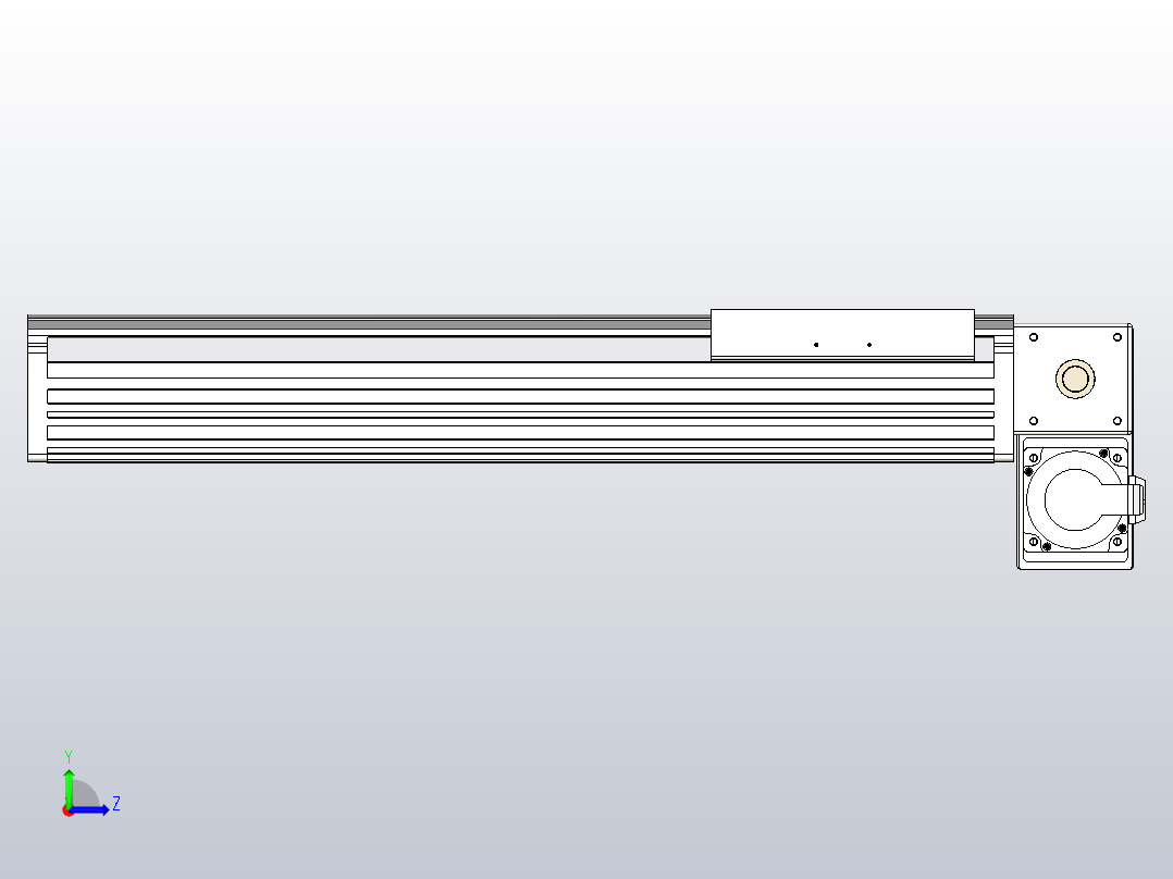 皮带直线轴半封闭可选导轨TPA-HNB-202D-140-L400-RP-C-P75-N3左视图