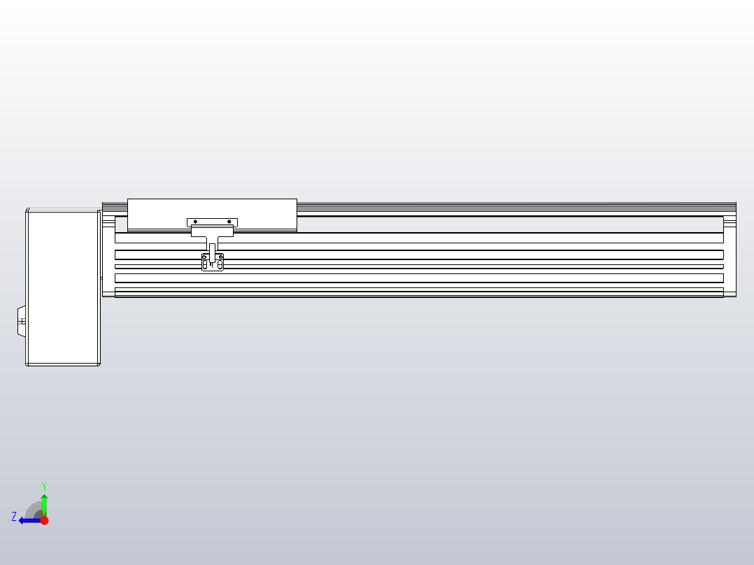 皮带直线轴半封闭可选导轨TPA-HNB-202D-140-L400-RP-C-P75-N3右视图