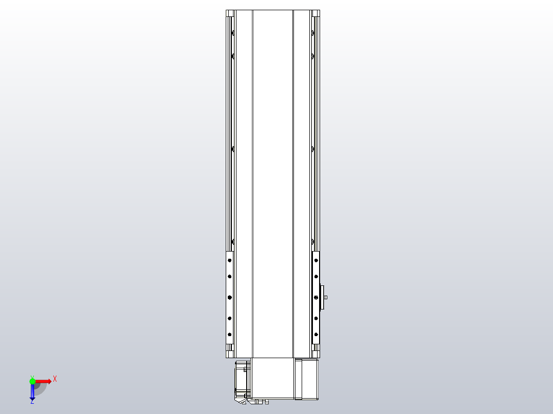 皮带直线轴半封闭可选导轨TPA-HNB-202D-140-L400-RP-C-P75-N3俯视图