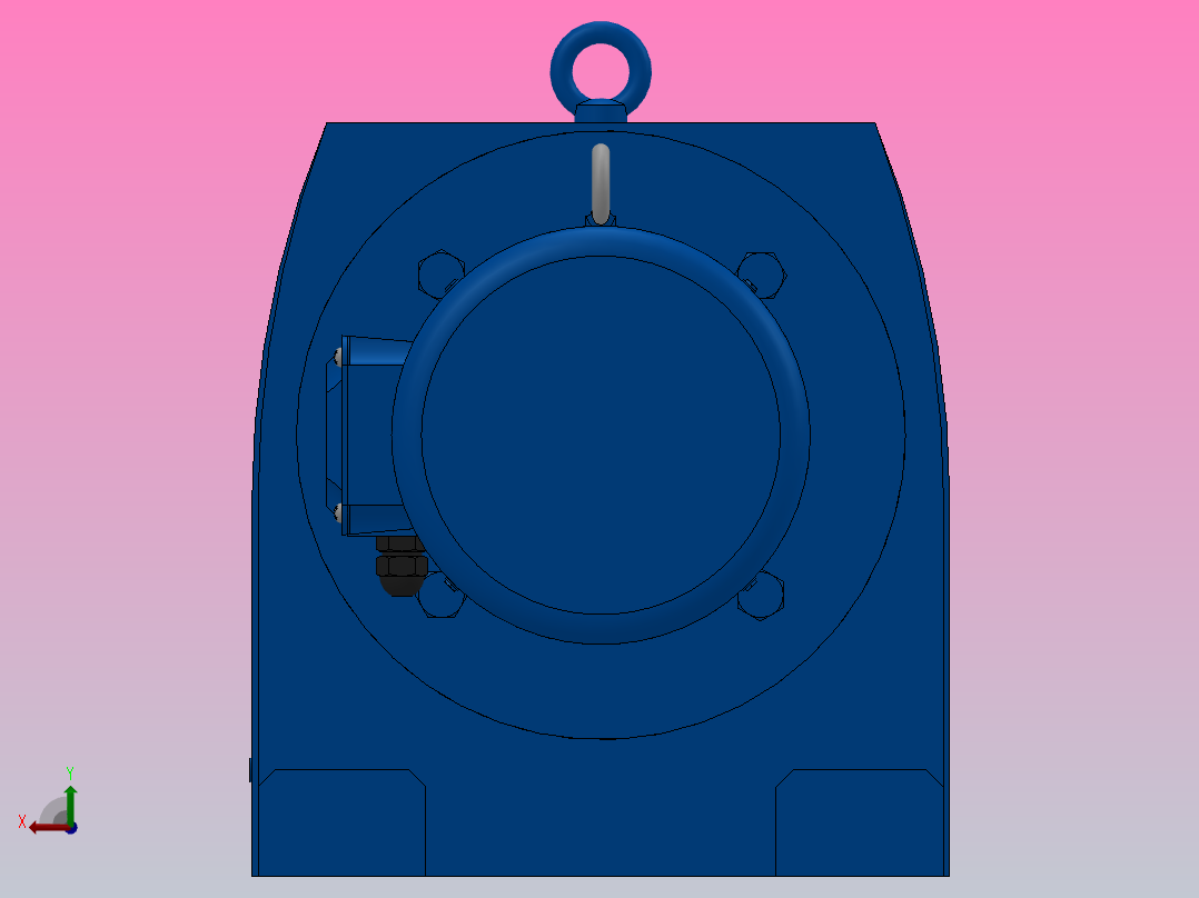 R137底脚轴伸式安装斜齿轮减速机R137-YVB2.2-8P-100-M1-0°后视图