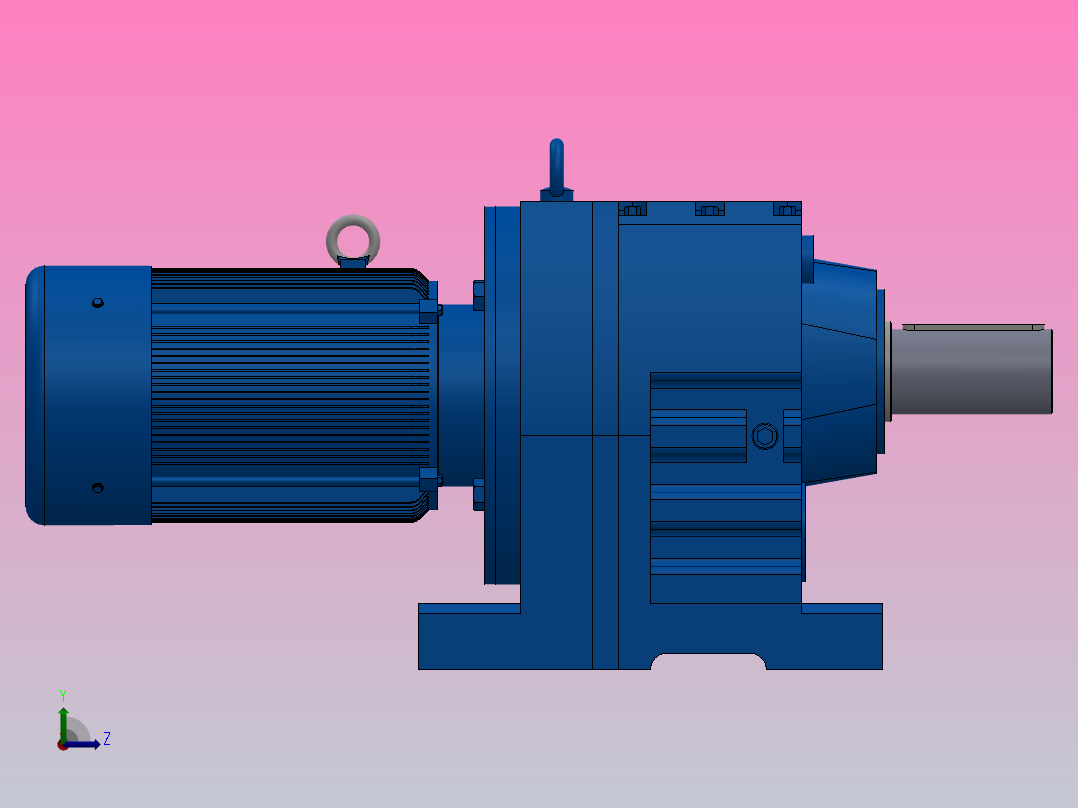 R137底脚轴伸式安装斜齿轮减速机R137-YVB2.2-8P-100-M1-0°左视图