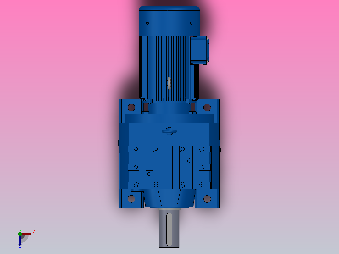 R137底脚轴伸式安装斜齿轮减速机R137-YVB2.2-8P-100-M1-0°俯视图