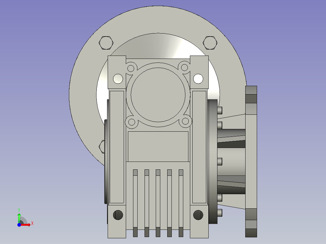 NMRV075蜗轮蜗杆减速机RV75-100-055kW-FA1_NMRV减速机前视图