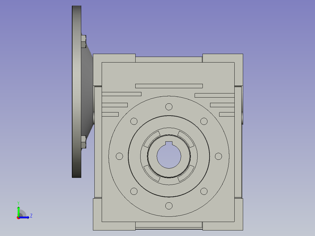 NMRV075蜗轮蜗杆减速机RV75-100-055kW-FA1_NMRV减速机左视图