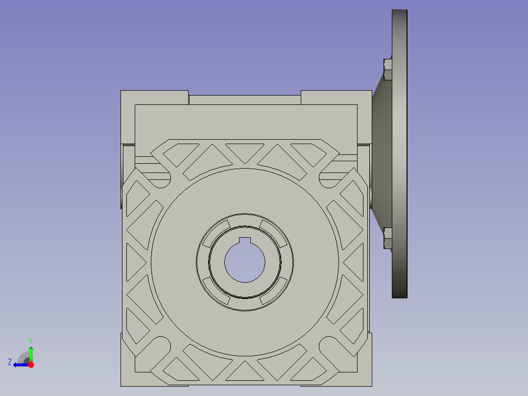 NMRV075蜗轮蜗杆减速机RV75-100-055kW-FA1_NMRV减速机右视图