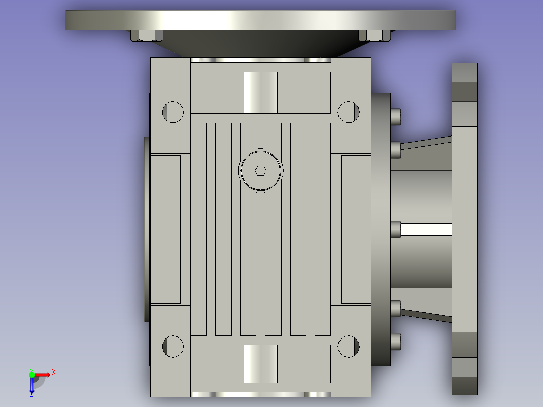 NMRV075蜗轮蜗杆减速机RV75-100-055kW-FA1_NMRV减速机俯视图