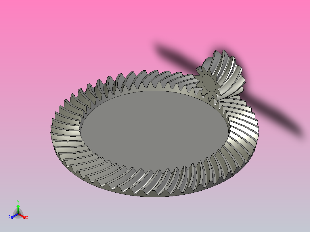 螺旋锥齿轮正等轴测图