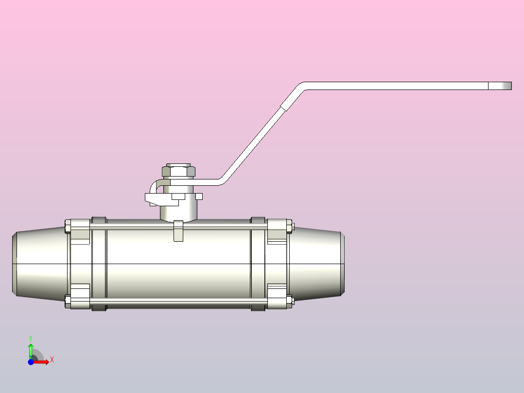 全通径1000PSI不锈钢对焊球阀DN15_3前视图