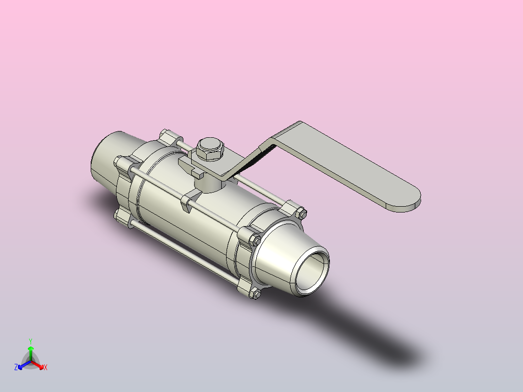 全通径1000PSI不锈钢对焊球阀DN15_3正等轴测图