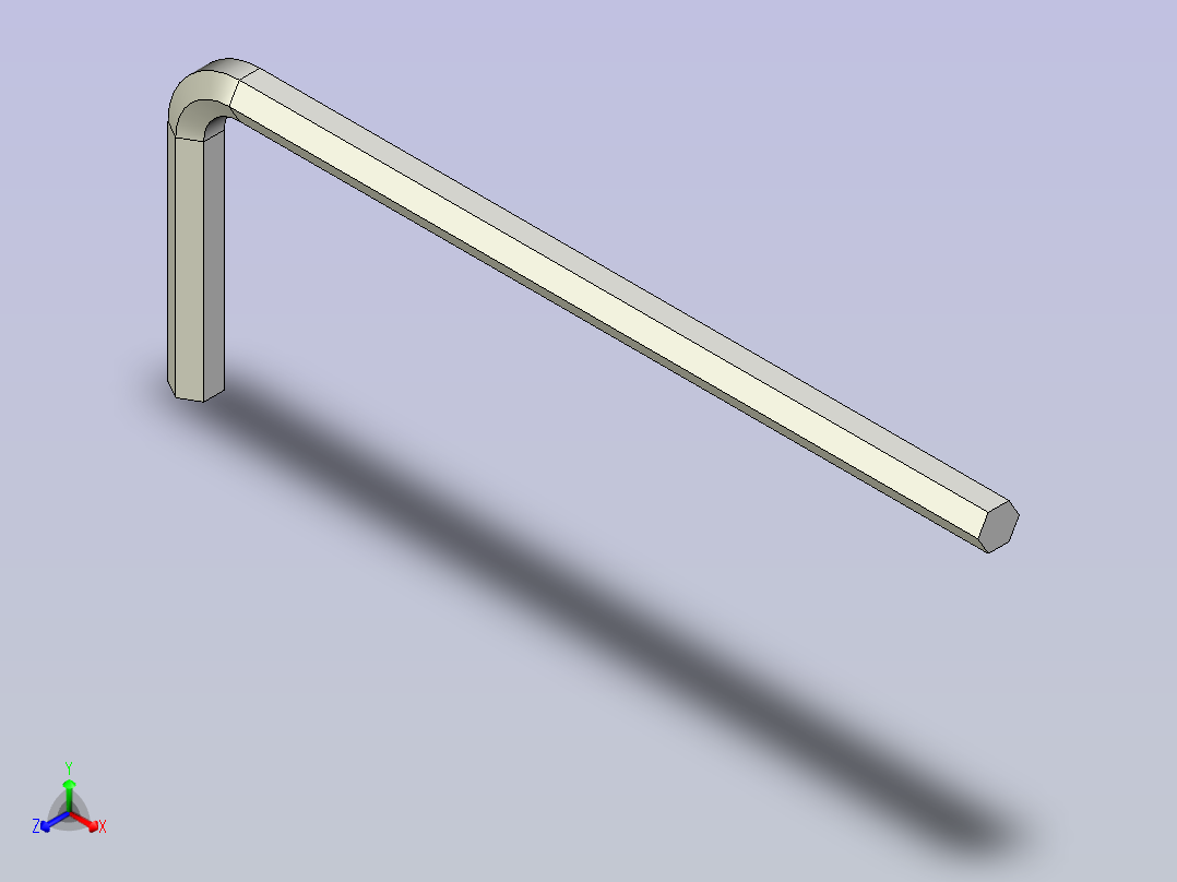 2.5mm L型六角扳手正等轴测图