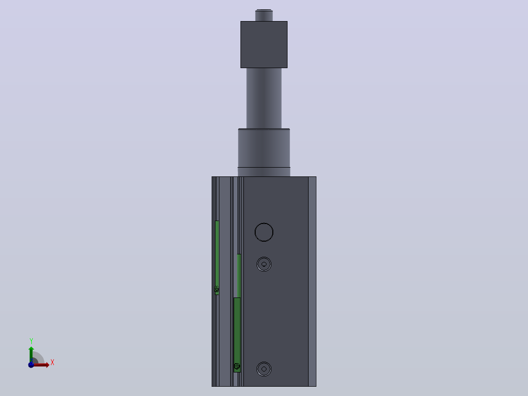亚德客QCKL20X10气缸模型前视图