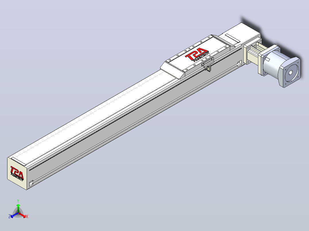 伺服电机集成皮带传动直线执行器TPA-OCB-100-192-L650-DL-J90-N3主视图