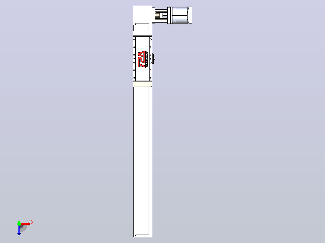 伺服电机集成皮带传动直线执行器TPA-OCB-100-192-L650-DL-J90-N3俯视图