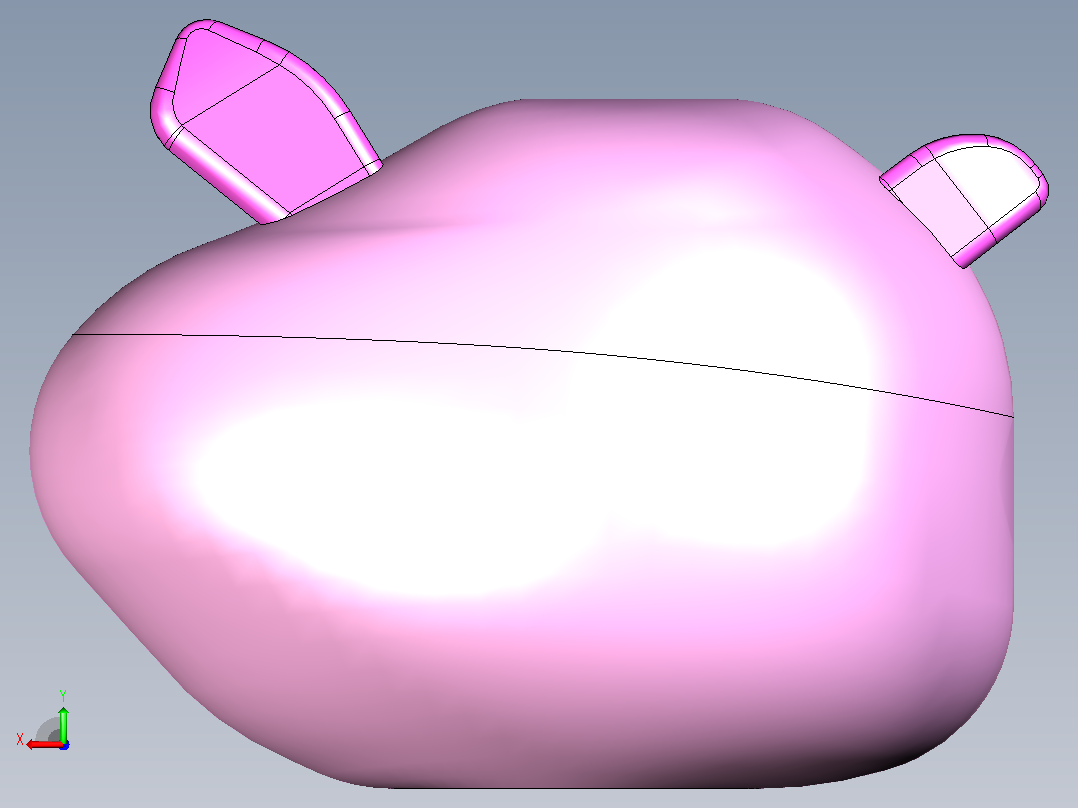 哭哭猪（含特征,可直接3D打印）后视图