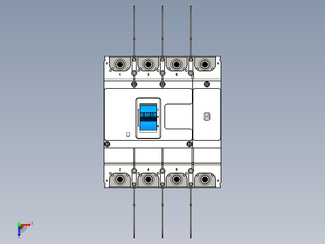NM5-800 4P塑料外壳式断路器三维模型202404俯视图