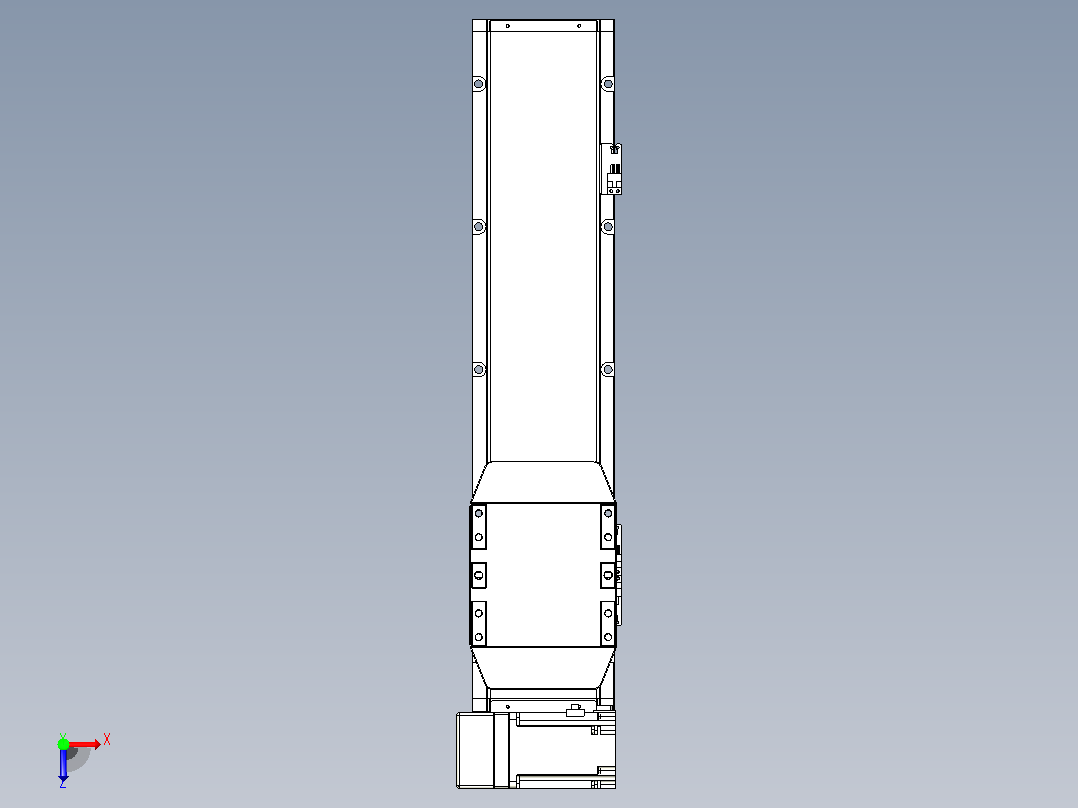 机器人皮带驱动直线轴TPA-GCB-150-P80-L400-LU-M75-N3俯视图