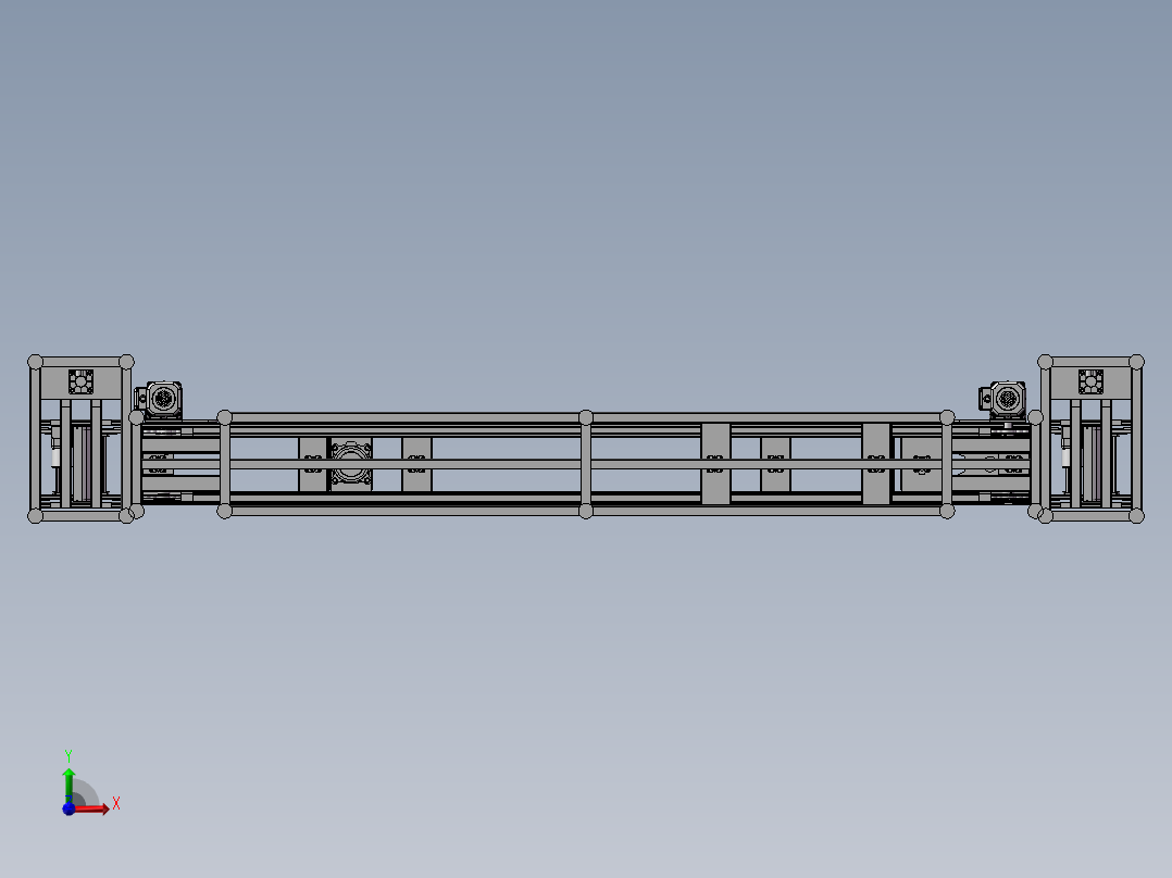 上下循环倍速链输送线 3D图 机械设计素材 3D模型参考资料前视图