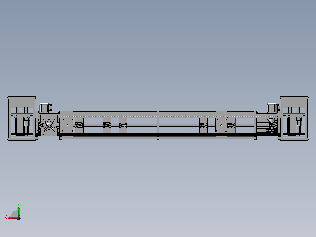 上下循环倍速链输送线 3D图 机械设计素材 3D模型参考资料后视图