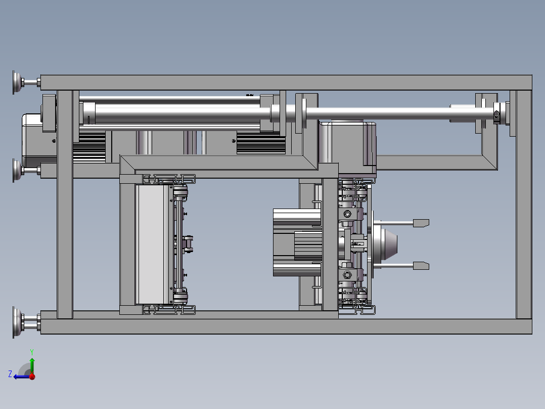 上下循环倍速链输送线 3D图 机械设计素材 3D模型参考资料右视图