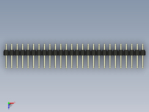 彩色公头100mil（2.54mm）系列-DS1021_black_3x26p_100mil_Type1_rev1.0俯视缩略图