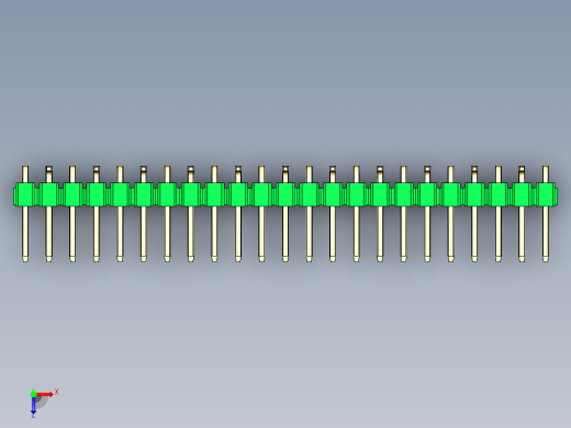 彩色公排针 100mil 2.54mm 系列-DS1022_green_23p_100mil_Type_SMT_R2_rev1.0俯视缩略图