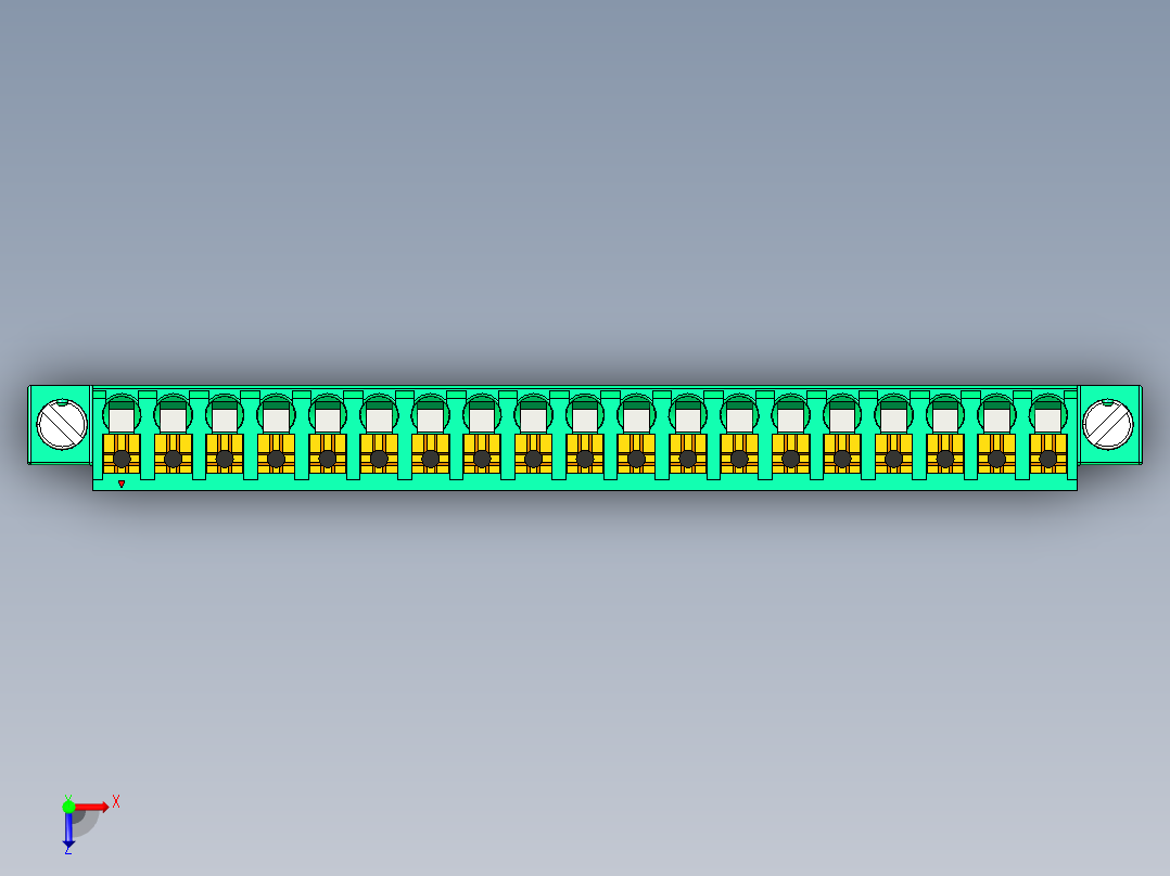 DEGSON 15EDG（公头） 3.81mm 螺钉锁紧，插拔式接线端子 FullPack-15EDGKNM-3.81-19P-14-00AH俯视图