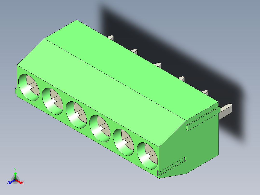 PCB_Terminal_Block_6-P3.5正等轴测图