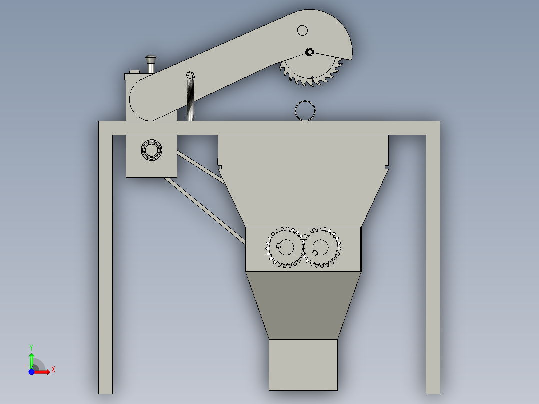 PVC管材切割撕碎机前视图